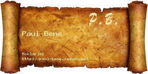 Paul Bene névjegykártya